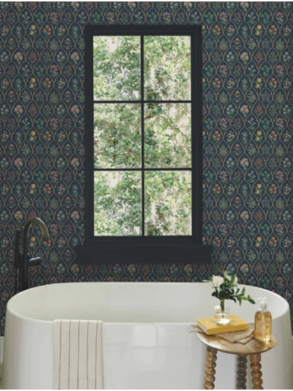 Hawthorne Wallpaper in Navy Multi from Rifle Paper Co.  (Multiple Rolls)